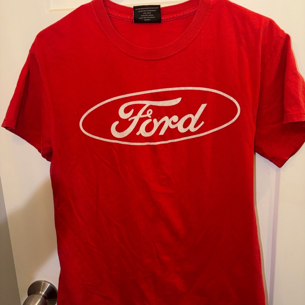 Ford Red T-Shirt with White Oval Logo
